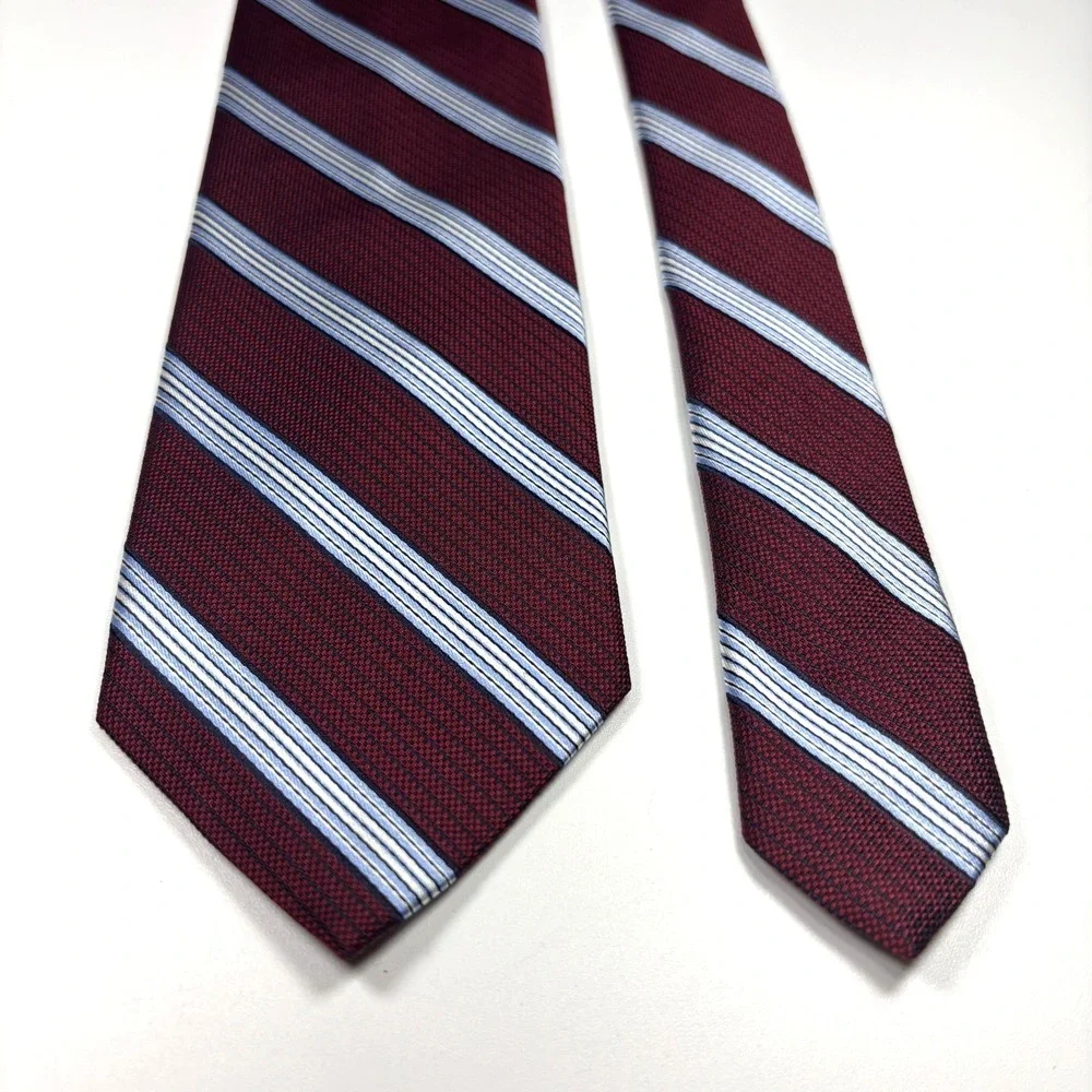 Brooks Brothers Makers & Merchants Mens Tie Red White Blue Striped Repp Silk